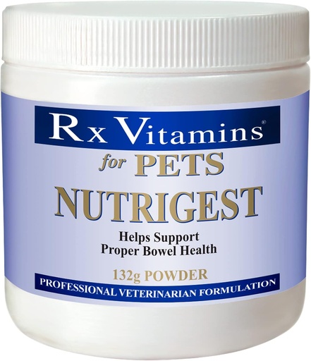 [BRSWIAQOBQNQY3YZ] Rx Vitamins for Pets Nutrigest for Dogs & Cats - Helps Support Proper Bowel & Digestive Health - Veterinarian Formulated Probiotic - Powder 132g