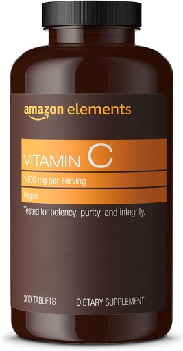 [BRSWGY33OEFG2D3O]   Elements Vitamin C 1000mg, Supports Healthy Immune System, Vegan, 300 Tablets, 10 month supply