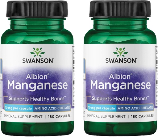 [BRSRMEIFOEPB6HLD] Swanson Albion Chelated Manganese 10 Milligrams 180 Capsules (2 Pack)