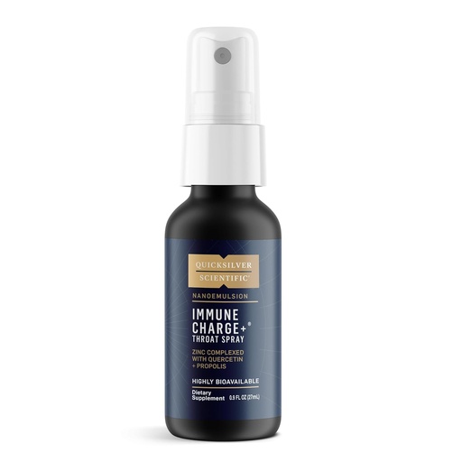 [BRSWYHYBOENBG3LP] Quicksilver Scientific Immune Charge+ Zinc Throat Spray - Immune Support Liquid Zinc Supplement with Quercetin - 'Throat Coat' with Liposomal Absorption Technology (0.9 fl oz / 27ml)