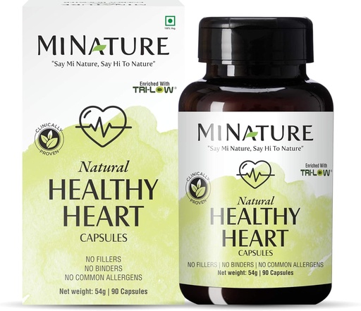 [BRSWGCQTAFYBAEY7] minature Healthy Heart Capsules Enriquecido con TRI-Low por mi Nature TEN 90 Veg Capsules TEN 45 Day Supply habit 1000mg ANTE TEN TRI Low, Amla Extract, Garlic Extract, Arjuna Extract  Made from Indian Herbs