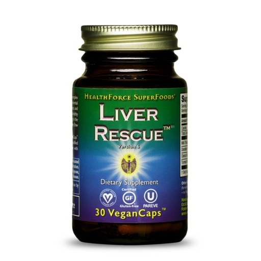 [BRSWIYI4AYBRMALG] HEALTHFORCE SUPERFOODS Liver Rescue - Natural Liver Cleanse - with Milk Thistle & Dandelion Root - Gluten-Free & Vegan - 30 Capsules