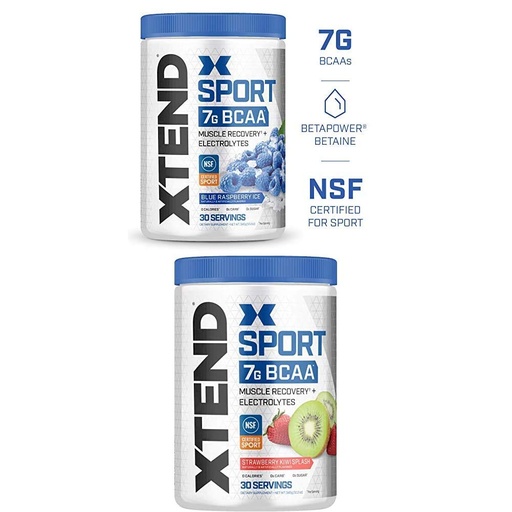 [BRSWY235BAHGYHTX] Scivation Xtend Hydrasport BCAA Powder, Branched Chain Amino Acids, BCAAs, Zero Sugar Electrolyte Drink Powder + Hydration, Blue Raspberry & Strawberry Kiwi, 30 Servings Twin Pack