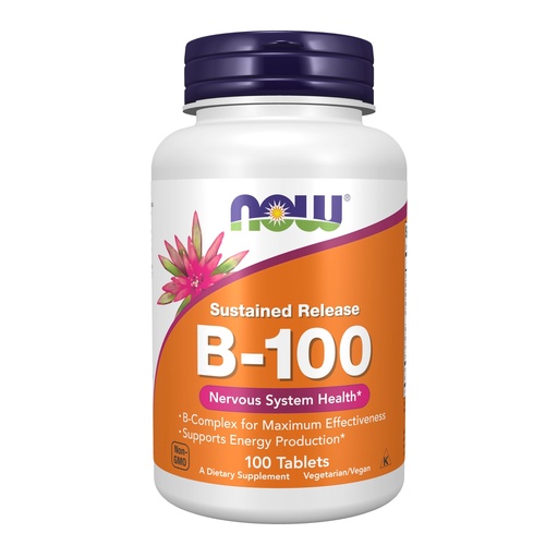 [BRSWIGT6OR7BAE3G] NOW Foods Supplements, Vitamin B-100, Sustained Release, Energy Production*, Nervous System Health*, 100 Tablets