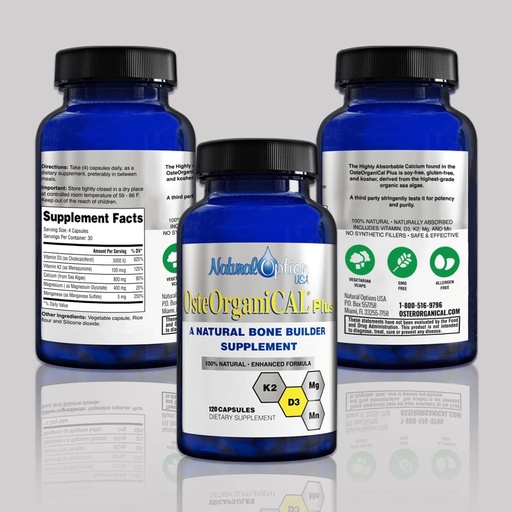 [BRSRM23RCUMGM33P] Plus - Organic Plant Base Source of Calcium Supplement with Vitamin D3, k2, Magnesium Glycinate and Manganese (360 Count) Pack of 3 Bottles