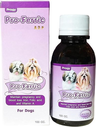 [BRSW2ZAZCF4BSALL] PRO-FERRIC 100 CC. Tonic lichid Cel mai bun suport de sânge pentru animale de companie Booster pentru câini Căţeluşi Fier şi vitamine Multi Suplimentul Super Creşterea Imunitate animale energie şi putere, Folic B6 B12 promovează celule roşii din sânge