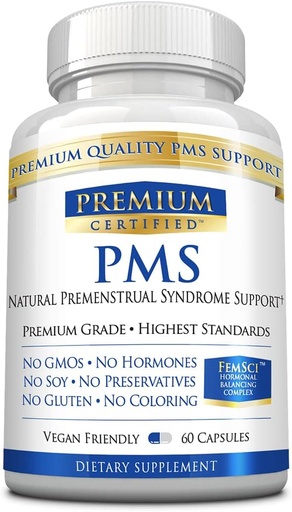 [BRSW2FIQPMMW22AZ] PMS Support - All Natural Hormonal Balance - Cycle Regulator, Mood and Energy Enhancer, Skin Support - Evening Primrose Oil, Calcium, Bioperine - 60 Capsules