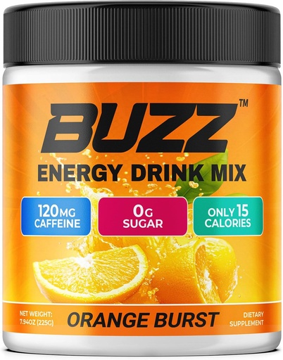 [BRSWG2Y2AR7AEE3P] Mañana Buzz Energy Drink Powder - Energy Boost Drink Mix - Sugar-Free Energy with Antioxidants - Morning Kickstart and Sports Nutrition Endurance Product - 30 Servings, Orange Burst, 8 Ounces