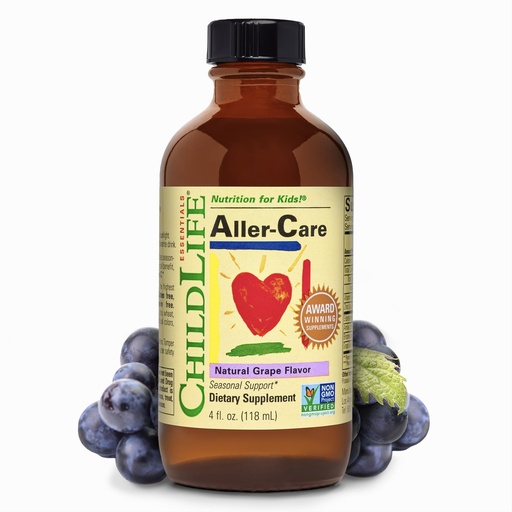 [BRSWIYTYOUNRQCI5] CHILDLIFE ESSENTIALS Aller-Care - Natural Liquid Relief for Kids & Toddlers, Seasonal Support Syrup with Elderberry, Zinc, Bromelain, & Vitamin C, Immune Support Formula - 4 Fl Oz