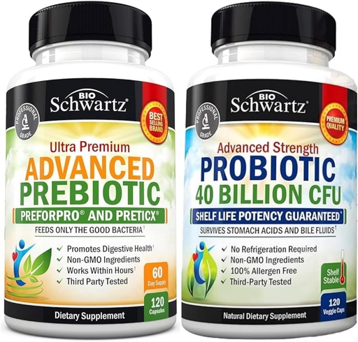 [BRSRAAAOBF6GKE33] Advanced Prebiotic Gut Health Suppplement (2 Bulan Suply) Plus 40 Milyar CFU Daily Probiotic Supplemen (2 Bulan Supply)
