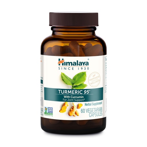 [BRSWIZYZOMOGMHLM] Himalaya Turmeric 95 Supplement with Curcumin/Curcuminoids, Joint and Muscle Support, Optimum Flexibility and Mobility, 600 mg, Non-GMO, Vegan, Gluten Free, 60 Capsules, 60 Day Supply