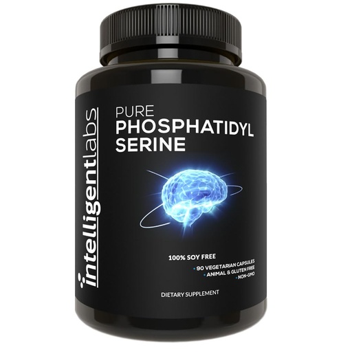 [BRSWGZI7OB4AYYIZ] Intelligent Labs Phosphatidylserine Supplement 100mg, 90 High Strength Capsules, 100% Soy and Allergen-Free, Pure Phosphatidylserine from Sunflower Lecithin