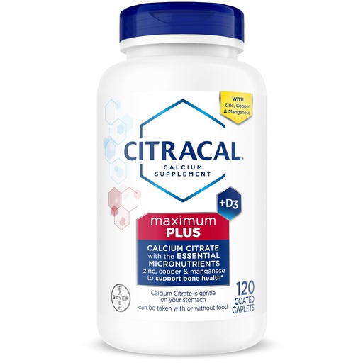 [BRSWIYAHCYDRAEQZ] Citracal Maximum Plus Calcium Supplement - Calcium Citrate with Vitamin D3, Zinc, & Essential Minerals for Bone Health Support, Ages 12+, 120 Count (Packaging May Vary)
