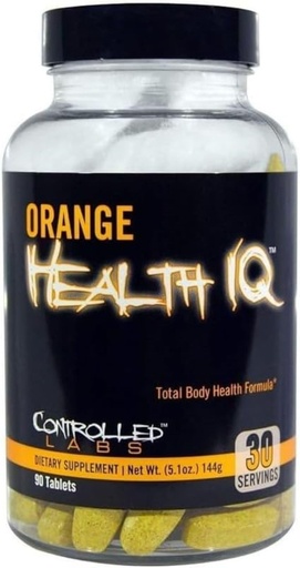 [BRSWKF3QABYW2DY3] CONTROLLED LABS Orange Health IQ Daily Supplement for Men and Women, 90 Tablets, Enhanced Stamina, Energy, Cardio Function in Your Workout and Sports