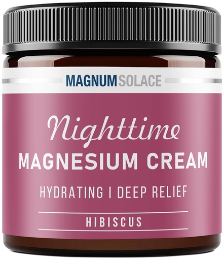 [BRSRMHQEAF5GGG3H] Loção de magnésio – Hydrating Nighttime Cream Aplicar nas pernas, braços ou peito - Cloreto tópico EUA Feito e seguro para crianças (Hibiscus)