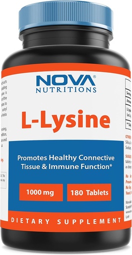 [BRSWICT5AUABSD32] Nova Nutritions L-Lysine 1000 mg - 180 Tablets