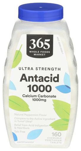 [BRSWGAAFBADREHT2] 365 by Whole Foods Market Ultra-Strength Peppermint Antacid, 160 CT