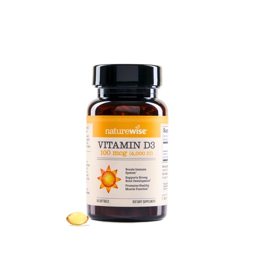 [BRSROGIPCIPRUHLB] NatureWise Vitamin D3 4000iu (100 mcg) 90-Day Supply for Immune Support, Healthy Muscle Function, and Bone Health - Non-GMO, Gluten Free in Organic Extra Virgin Olive Oil, (Mini Softgel), 90 Count