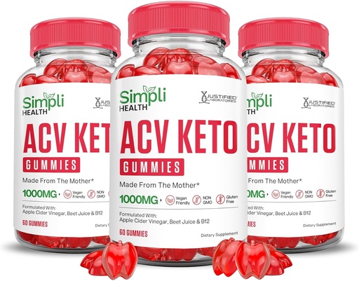 [BRSRMYICCIHGOHTB] 正当化された実験室(3パックのSimpliの健康Keto ACV Gummiesの高度の方式1000MGのAppleのサイダーのVinegarはPomegranateのビート ジュースの粉B12のビーガン非GMO 180のGummysとフォーミュレートしました