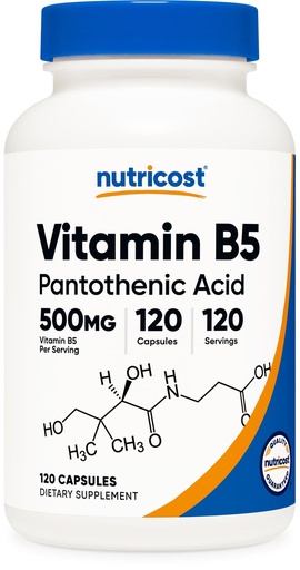 [BRSRMZI5AUMQKD33] Nutricost Pantothenic Acid (Vitamin B5) 500mg, 120 Capsules
