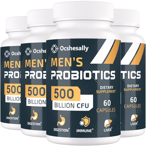 [BRSRAAY5DIORG3Y7] Probiotics for Men, 500 Billion CFUs & 12 Strains Mens probiotic, with Turmeric, Cranberry, Goji - Probiotics for Digestive Health, Gut, Immune & Bloating, Prostate & Urinary Tract Health, 240 Capsule