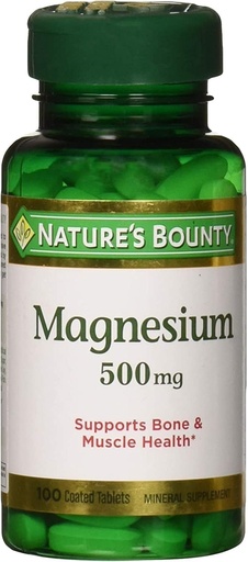 [BRSWECQDAR5BOELU] Nature's Bounty Magnesium Oxide 500mg, 100 Tablets