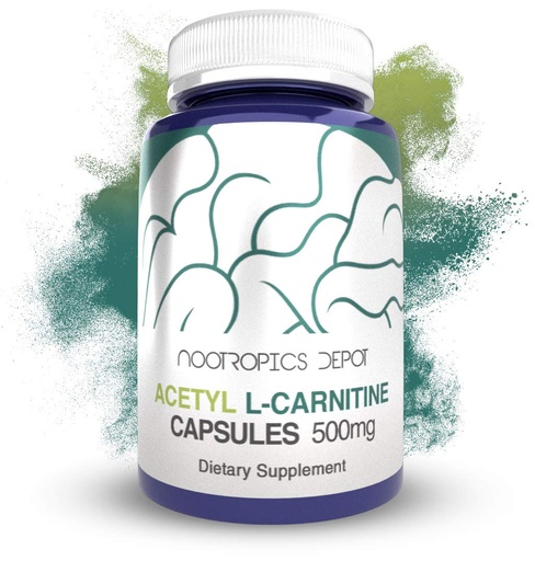 [BRSWKFD3OV4B62YV] Nootropics Depot Acetyl L-Carnitine Capsules | 500mg | 90 Count | HCL Form | Energy Supplement | Supports Mitochondrial Function | ALCAR HCL
