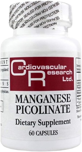 [BRSWIYIKBEBWIALI] Cardiovascular Research Manganese Picolinate, White, 60 Count