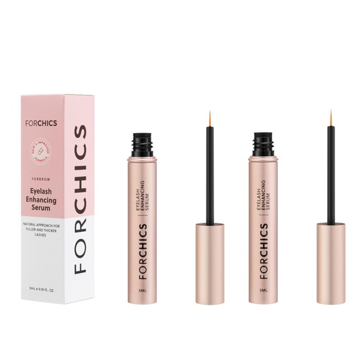 [BRSROCQEOEHQ4DQ3] ForLash by ForChics: 2 Pack Ultimate Eyelash Hormone Free Growth Serum dla Enhanced Fuller, Grubsze, Dłuższe rzęsy - Wzmacniacz regrowy, Formuła organiczna, Vegan & Cruelty- Free