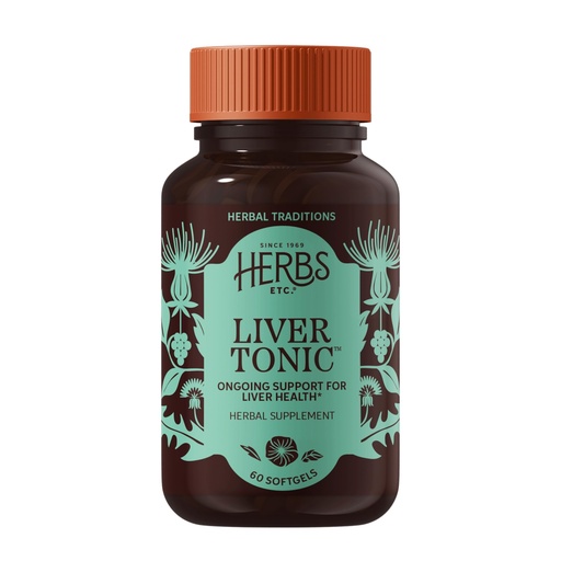 [BRSWIYYMAAIR2ELY] Herbs Etc. Liver Tonic Softgels - Herbal Supplement for Healthy Liver Function & Natural Detoxification - Milk Thistle, Schisandra & Oregon Grape - Gluten-Free & Organic - 60 Count (60 Servings)