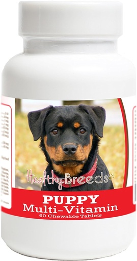 [BRSWGFA2BYMR63T5] Healthy Breeds Rottweiler Puppy Dog Multivitamin Tablet 60 Count