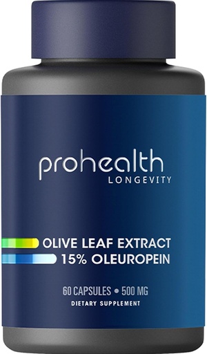 [BRSWIYT3BMNGGADA] ProHealth Olive Leaf Extract (15% Oleuropein) (500 mg, 60 Veggie Capsules)