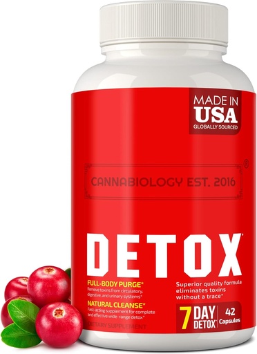 [BRSRMCANOBYWGHI6] CANNABIOLOGY EST. 2016 Complete Body Cleanse - Natural Detox Body Cleanse Support for Liver, Urinary Tract, Digestive System - Made in USA - Body Detox and Cleanse for Women & Men - 42 Vegan Caps