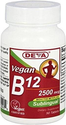 [BRSWGYY6CR6GGF35] Deva Vegan Vitamins B12 Sublingual, 90 Count