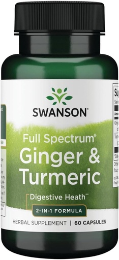 [BRSWGFDQOEIB6E3K] Swanson Full Spectrum Ginger & Turmeric 60 Capsules