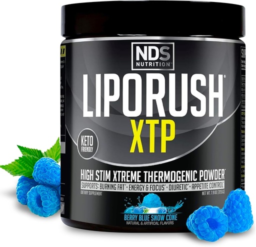 [BRSWGEIOCANBGG34] NDS Nutrition XTP Termogenikus Fat Burner L- karnitin - Energia, Fókusz, és Appetite Control - Extrém termogén Fat égő por súlyvesztés - Blue Berry Snow Cone (45 szerváció)