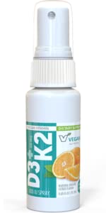 [BRSWYFA3CIBWODYY] Vegan Life Nutrition Vitamin D3 and K2 Oral Spray Supplement, 0.65 Ounce