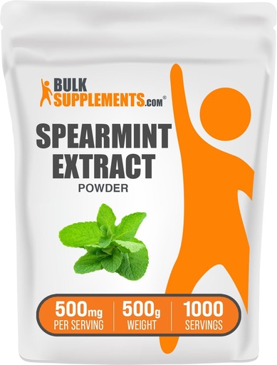 [BRSWKH35CEGRG33U] BulkSupplements.com Extract Powder Spearmint - Suplemento Spearmint, Spearmint Powder - Spearmint Extract Food Grade, Vegan &amp; Gluten Free, 500mg por Serving, 500g (1.1 lbs)