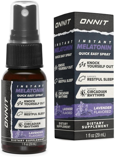 [BRSWGYYTC4DR6G3A] ONNIT Melatonin Liquid Sleep Support Spray, IGEN™ Non-GMO Tested, Lavender Flavor, Sleep Support for Adults, 3mg Melatonin per Spray, 1 fl oz
