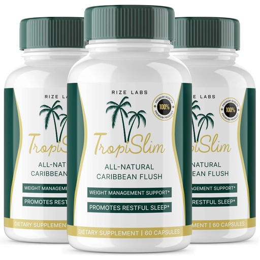 [BRSROGAEAV5WO2DX] (Official 3 Pack) Tropislim, Tropislim All Natural Caribbean Flush, Weight Loss Supplement, Tropislim Slimming Capsules for Women, Healthy Lifestyle + Leaner Physique, Tropical Reviews (180 Capsules)
