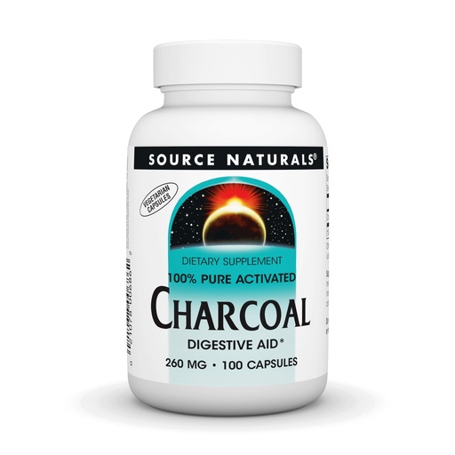 [BRSWIY35AAHR6GDE] Source Naturals Charcoal - 100% Pure Activated, Digestive Aid - 100 Capsules