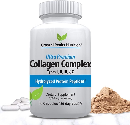 [BRSWGAYFPIGQ2HLU] Pill Peptide Collagen - Tipos I, II, III, V, X - Anti-Envejecimiento - Suplementos de colágeno Premium " Píldoras de colágeno - Píldoras de proteínas hidrolizadas para hombres de mujer 1800 mg para piel joven