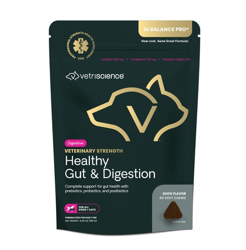 [BRSWYZYBORYAAYLF] VetriScience Veterinary Strength Healthy Gut & Digestion - Pet Digestive Health Supplement for Cats & Dogs - Gut Health & Immune Support - Features Probiotics, Prebiotics & Postbiotics - 60 Count
