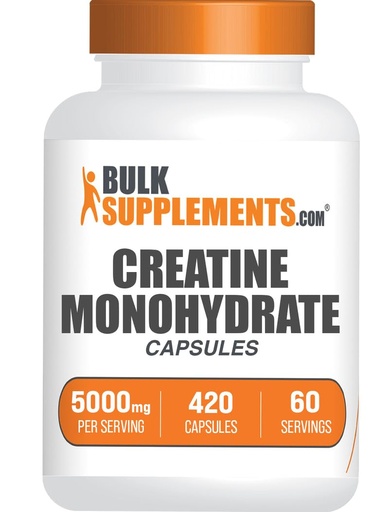 [BRSROFA6AACBMF3K] BulkSupplements.com Creatine Monohydrate Capsules - Micronized Creatine Pills - Gluten Free, 7 Capsules per Serving (5000mg), 420 Count (Pack of 1)