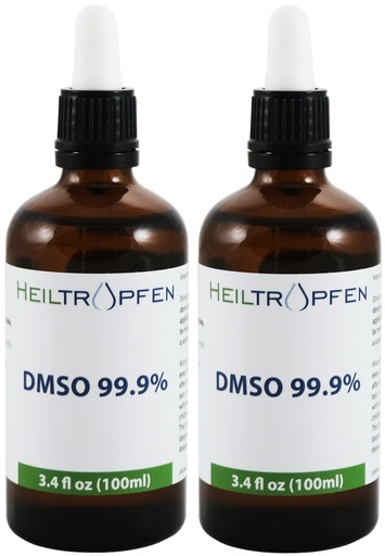 [BRSWKFILAYCRC3TK] 2X DMSO 99.9% Pharma grade ingredients | Low odor - Dimethyl sulfoxide liquid | 2X 3.4 Oz - 2X 100 ml | High purity | Set of two | Heiltropfen®
