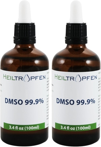 [BRSWKFILAYCRC3TK] 2X DMSO% 99.9% Pharma kalifikazio osagaiak | Usain baxua - Dimethyl sulfoxido likidoa | 2X 3.4 Oz - 2X 100 ml | Garbitasun handia | 2 | Heiltropfen®