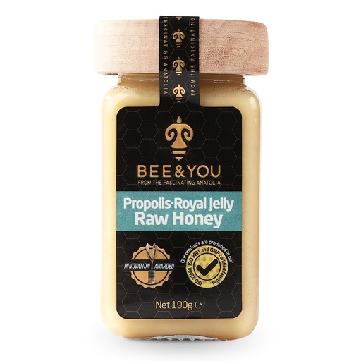 [BRSWGYI5DEHRY233] Bee and You Royal Jelly Raw Honey, Propolis Extract, 100% Natural Superfood, Ultra Pure, Immune Support Supplement, Antioxidants, Keto, Paleo, Gluten-Free, 6.7 oz