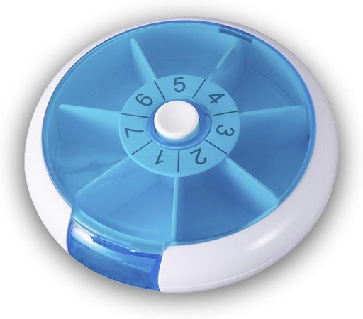 [BRSWYZIEOIPGCAI4] Medicine Pill Organizer, SZREDU Round Pill Box, Daily Pill Case 1 Time a Day, Rotating Pill Cases Organizer 7 Day, Weekly Witamina Organizer, Small Travel Pill Organizer