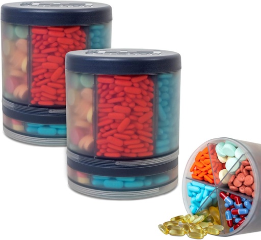 [BRSRMGAEDMBWA3Y3] Monster Supplement Pill Dispenser, Medicine, Medication, Portable Detachable Travel Med Holder Container, Vitamin Storage Box, Lifetime Subscription to Medisafe App (Monster Fit 10-2 Pack)