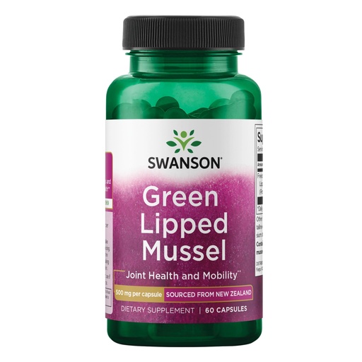 [BRSWIH33OEHQKHLG] Swanson Green Lipped Mussel (Freeze-Dried) - New Zealand Joint Health & Mobility Supplement - Natural Formula May Support Heart Health & Digestive Function - (60 Capsules, 500mg Each)